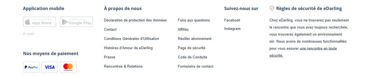 pied de page eDarling